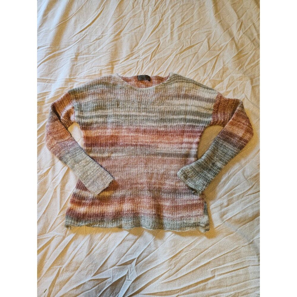 Elsamanda Wool Alpaca Mohair Gradient Space Dye Sweater Small | Made in Italy